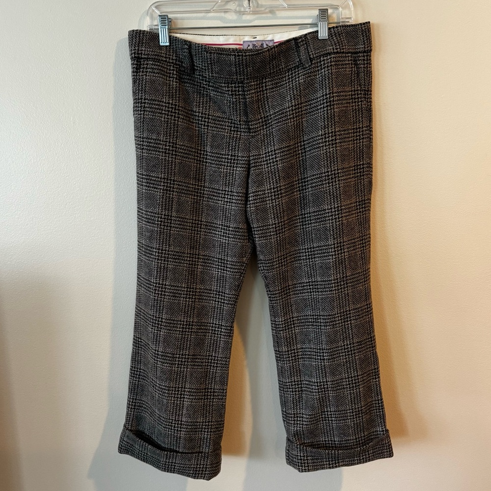 Juicy Couture Cropped, Wide Leg Plaid Pants, Office Wear, women’s 29